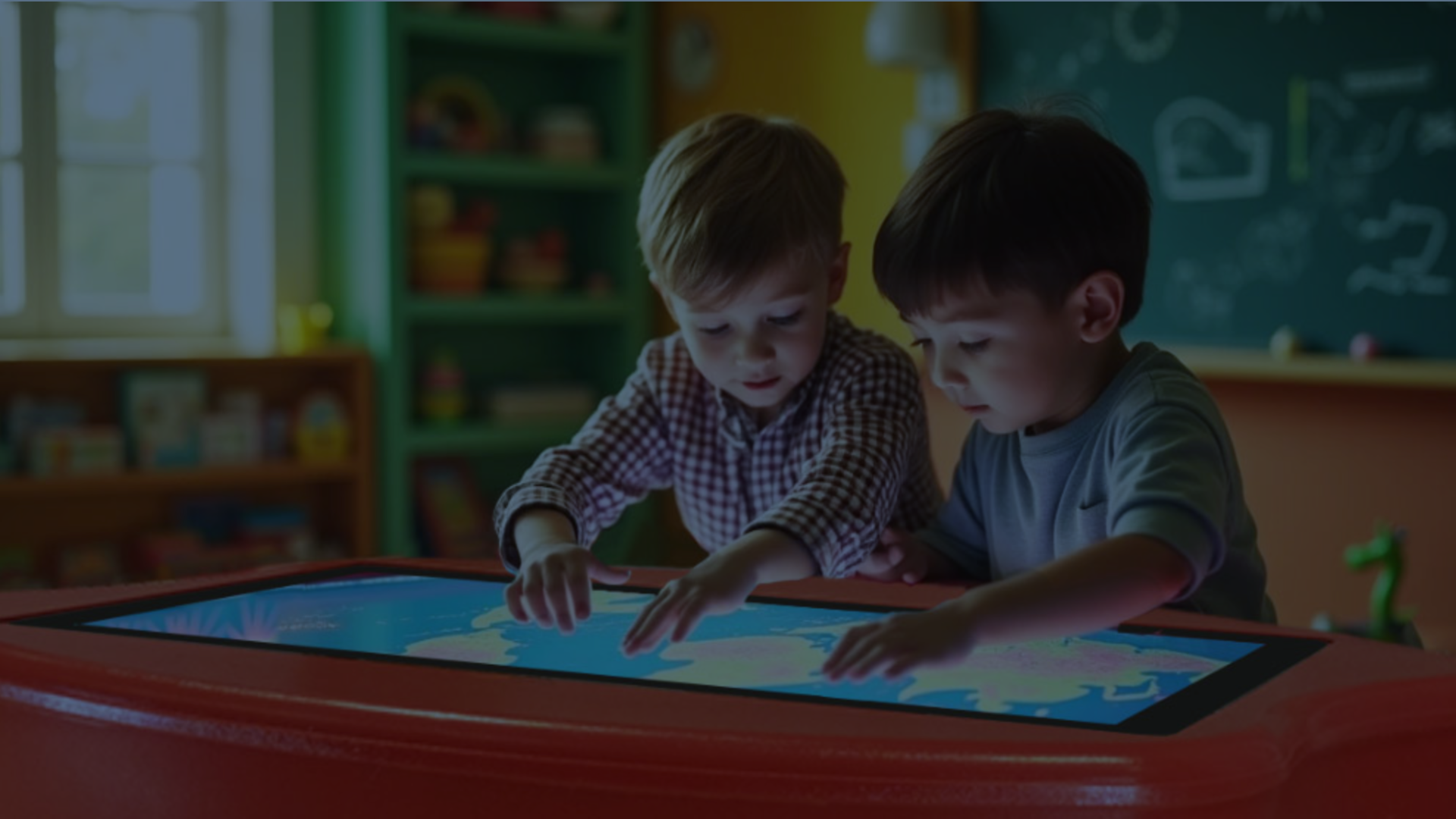 niños jugando con KIds table