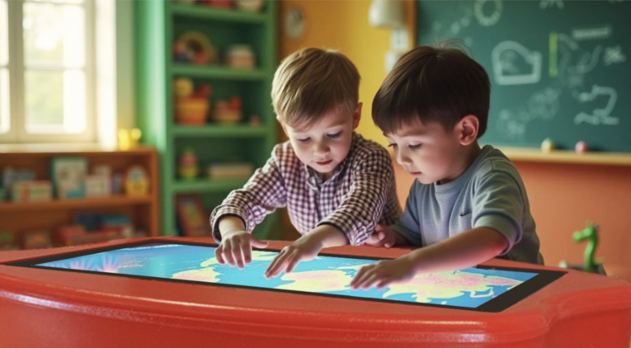 niños jugando con KIds table
